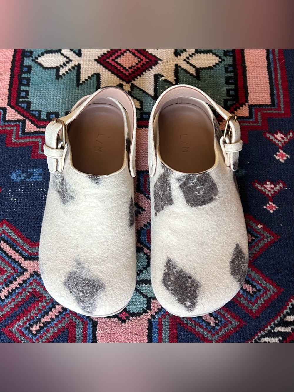 NWOT Lauren Manoogian Felt Buckle Mule in Merle